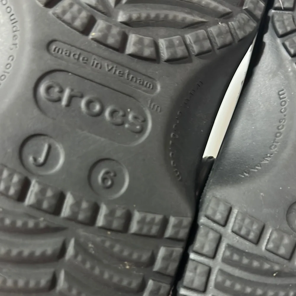 CROCS Black and Silver Slippers with Ventilation Holes